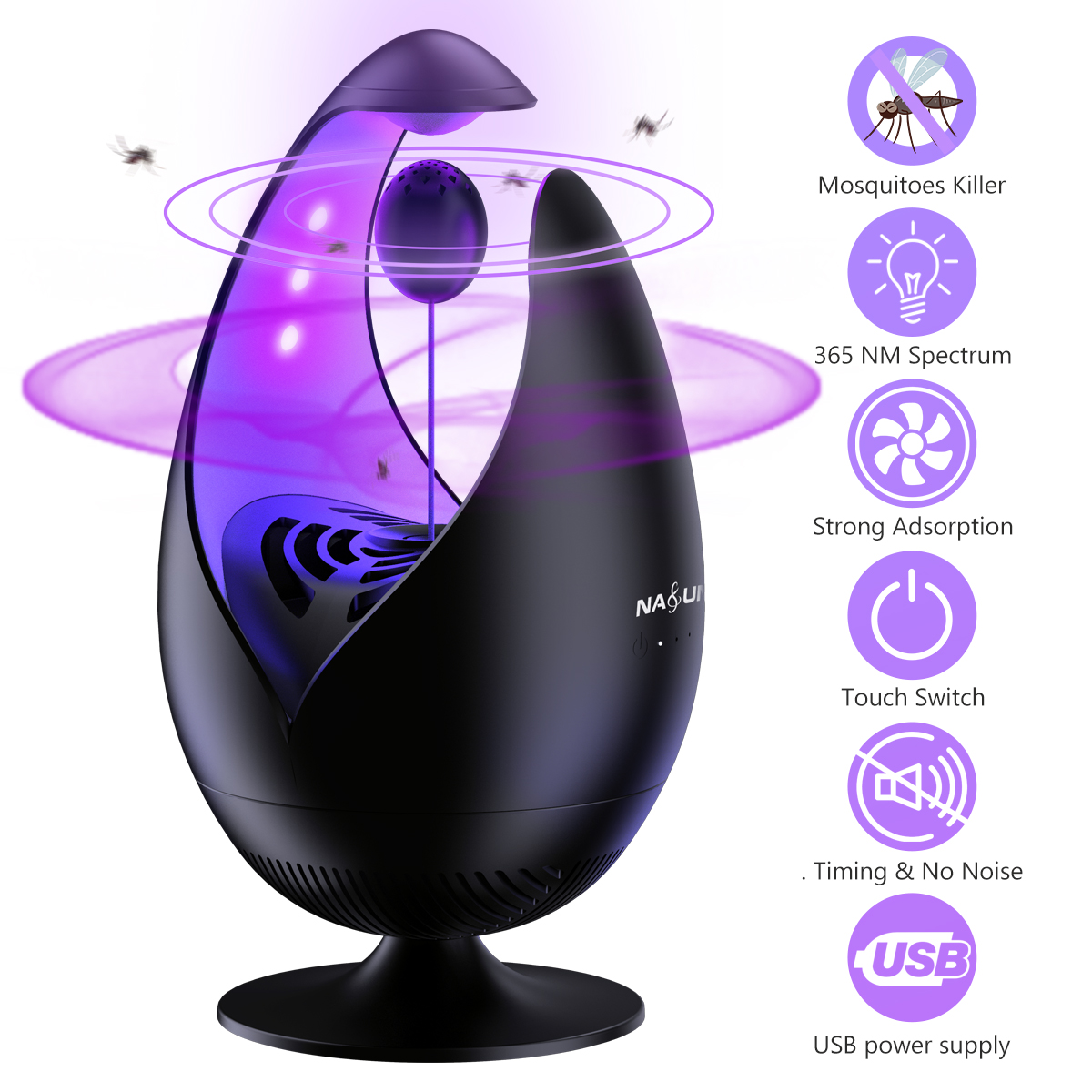 Find NASUM Mosquito Killer with USB Power Eco Friendly Effective Purple Lighting Mosquito Lamp Indoor Camping Mosquito Light for Sale on Gipsybee.com with cryptocurrencies