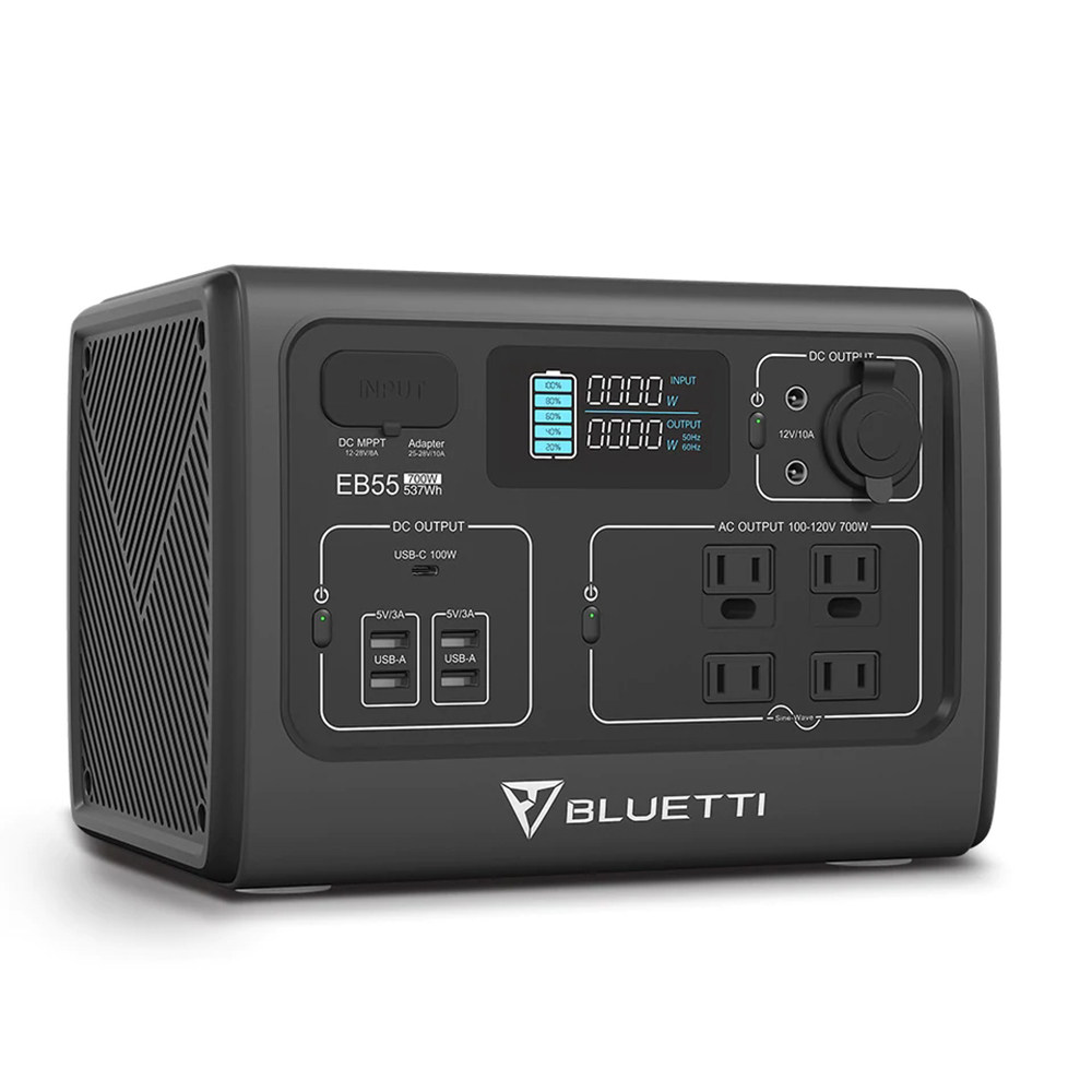 Find [EU Direct] BLUETTI EB55 700W 537Wh Portable Power Station With 200W 220V AC Input+200W PV Solar Input/4*100-120V/700W AC OUTLETS Support 4 Ways of Fast Recharging Power Generator for Sale on Gipsybee.com with cryptocurrencies