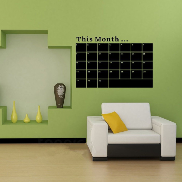 Find Monthly Chalkboard Calendar Blackboard Sticker Vinyl Wall Decal Removable Planner Wall Paper Sticker 53 78cm for Sale on Gipsybee.com with cryptocurrencies