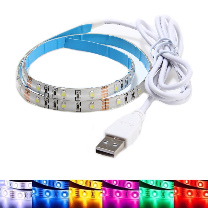 Find 50CM Waterproof USB SMD3528 TV Background Computer LED Strip Tape Flexible Light DC5V for Sale on Gipsybee.com with cryptocurrencies