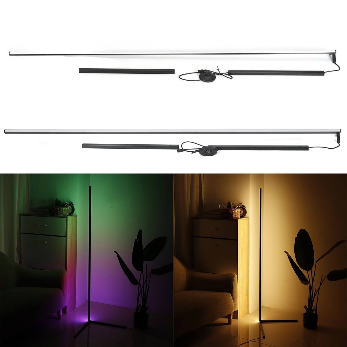 Find RGB Colour Changing LED Corner Floor Lamp Minimalist Mood Light Modern Home for Sale on Gipsybee.com with cryptocurrencies