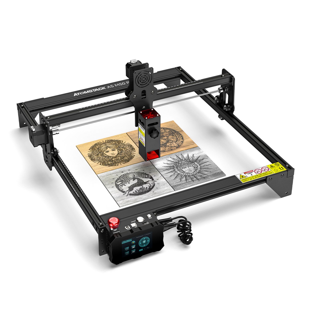 Find ATOMSTACK A5 M50 PRO Dual Laser Laser Engraving Cutting Machine Laser Engraver 5 5W Output Power Fixed Focus 304 Mirror Stainless Steel Engraving DIY Laser Marking for Metal Wood Leather Vinyl Support Offline Engraving for Sale on Gipsybee.com with cryptocurrencies