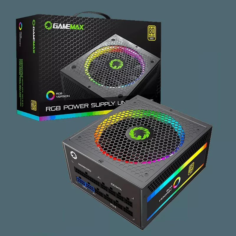 Find GameMax 1050W Power Supply Fully Modular 80Plus Gold Certified with Addressable RGB Light Vairous Color Mode Rated 1050W for Sale on Gipsybee.com