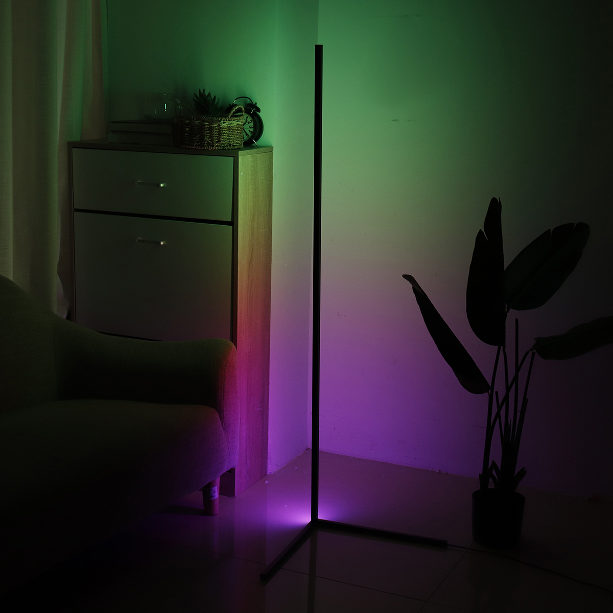 Find RGB Colour Changing LED Corner Floor Lamp Minimalist Mood Light Modern Home for Sale on Gipsybee.com with cryptocurrencies