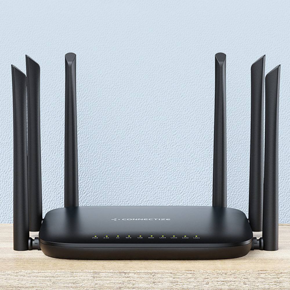 Find CONNECTIZE AC2100 Wireless Router Dual Band 2.4G/5G Gigabit WiFi Router US/EU Plug Support MU-MIMO Beamforming Signal Amplifier with 6 Antennas G6 for Sale on Gipsybee.com with cryptocurrencies