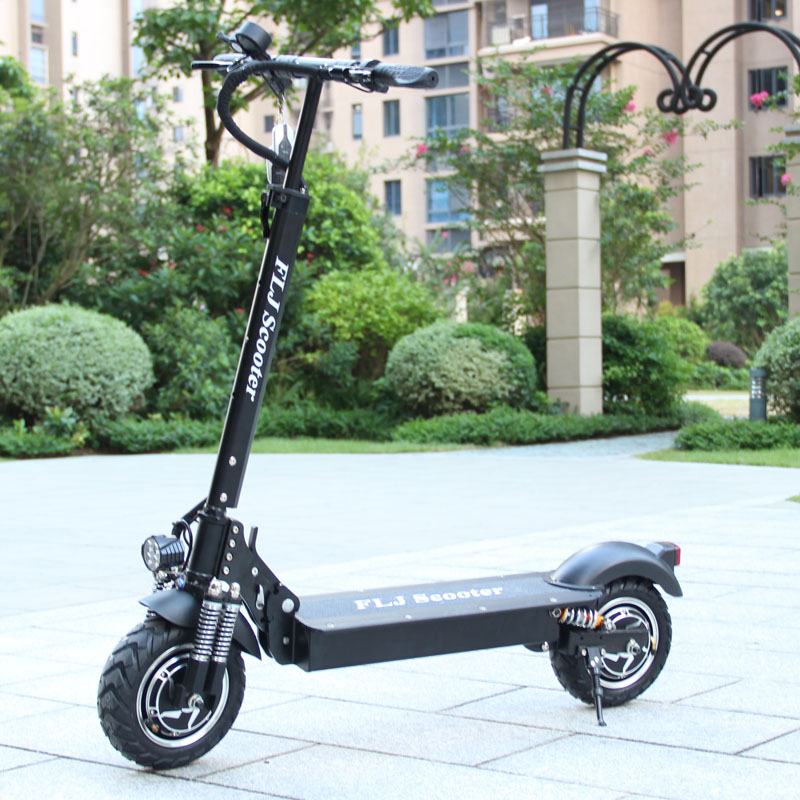Find EU Direct FLJ T11 26Ah 52V 2400W 10 Inches Tires Folding Electric Scooter 70 90KM Mileage Range Electric Scooter Vehicle for Sale on Gipsybee.com with cryptocurrencies