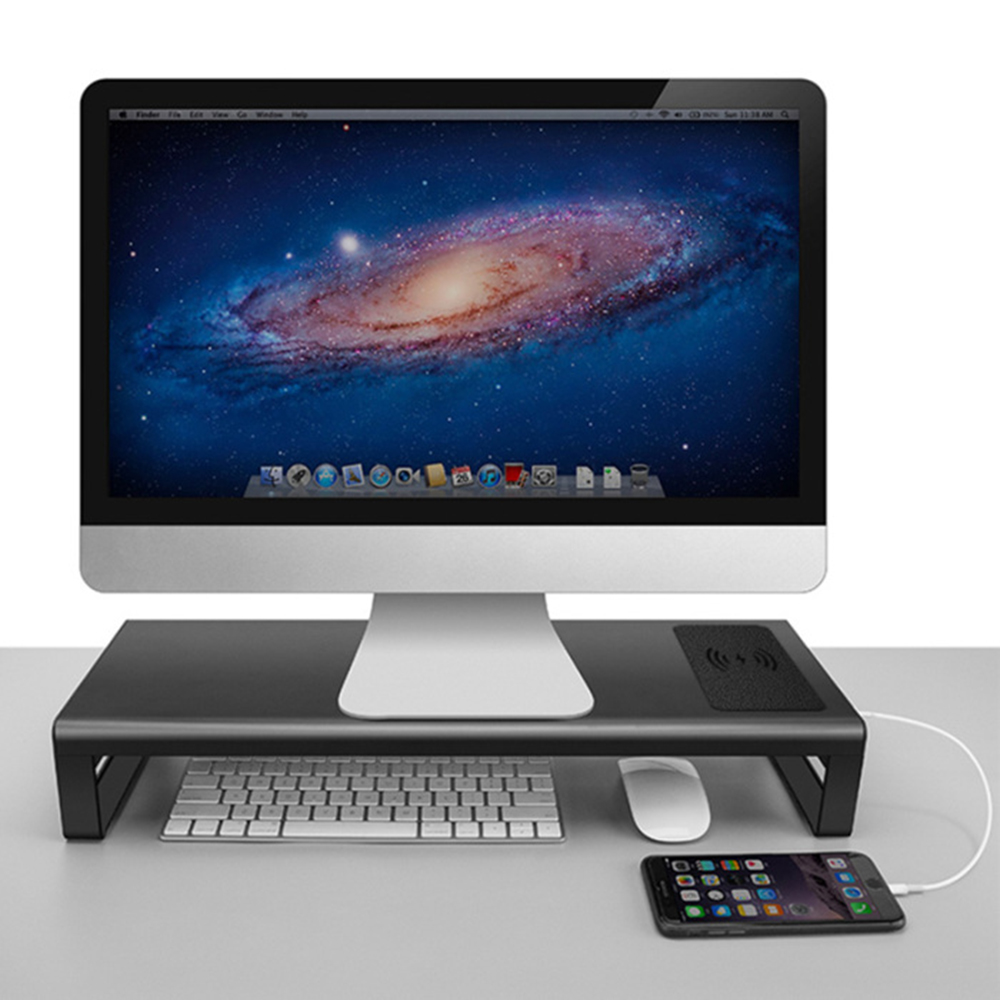 Find Vaydeer Aluminum Alloy Monitor Stand with Wireless Charging 4 USB 3 0 Port for Sale on Gipsybee.com with cryptocurrencies