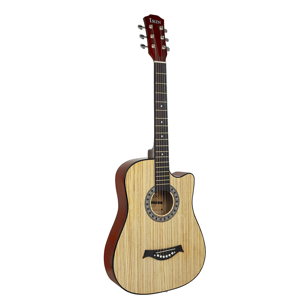 IRIN 38 Inch 38A Cutaway Zebra Pattern Red Acoustic Ballad Guitar for Beginner Adult Ballad Guitar 2