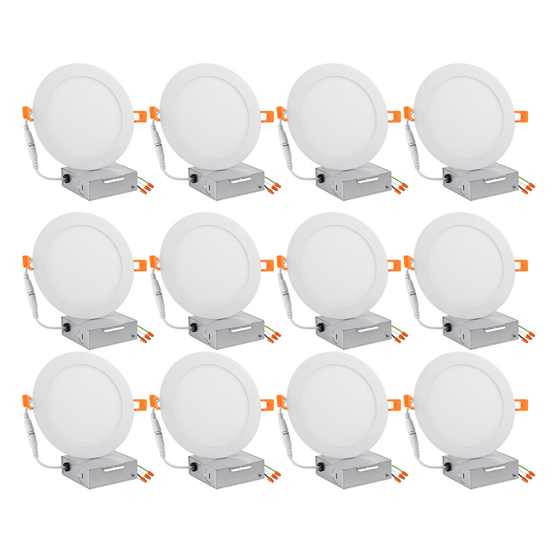 Find 6/12 Pcs 6Inch LED Recessed Light Panel 12W with Junction Box Dimmable Can Down Lighting for Sale on Gipsybee.com with cryptocurrencies