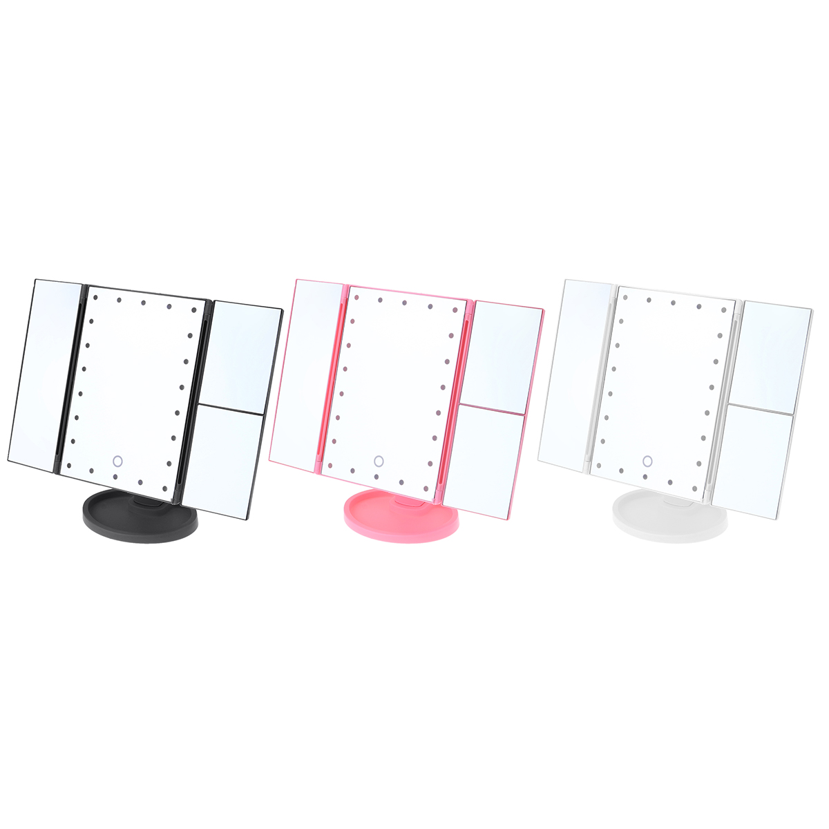 Find 22LED Tri Fold Touch Screen Makeup Mirror Table Cosmetic Vanity Light Mirror for Sale on Gipsybee.com with cryptocurrencies