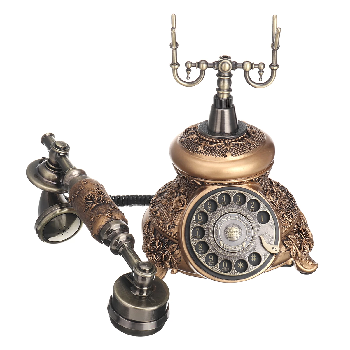 Find Vintage Antique Phone Old Fashioned Golden Corded Retro Handset Telephone Office for Sale on Gipsybee.com