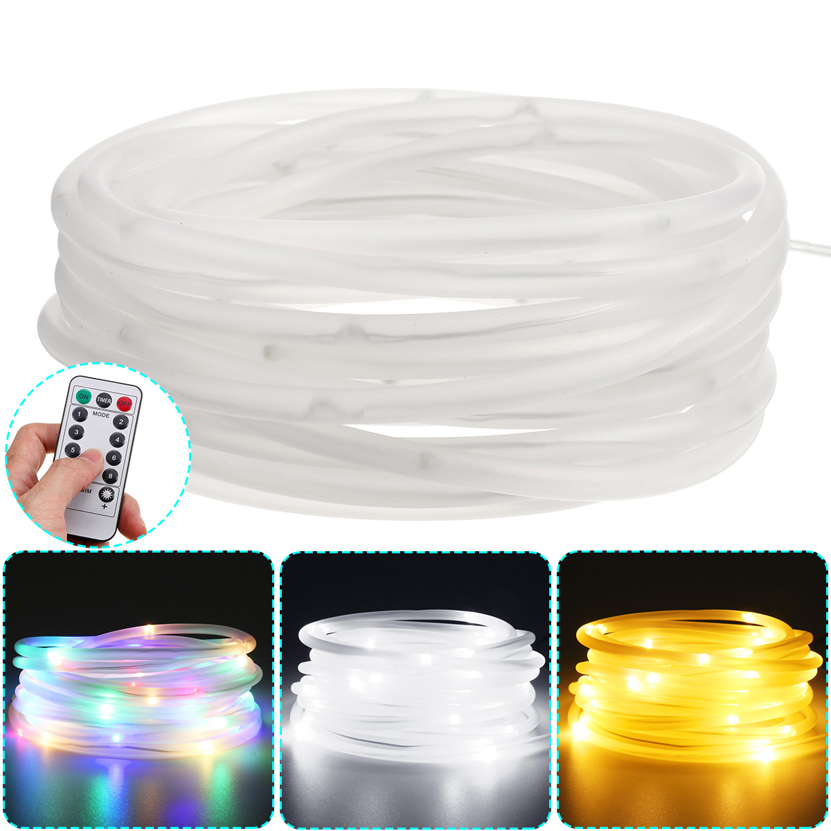 Find 5M 50LED Outdoor Tube Rope Strip String Light RGB Lamp Xmas Home Decor Lights for Sale on Gipsybee.com with cryptocurrencies