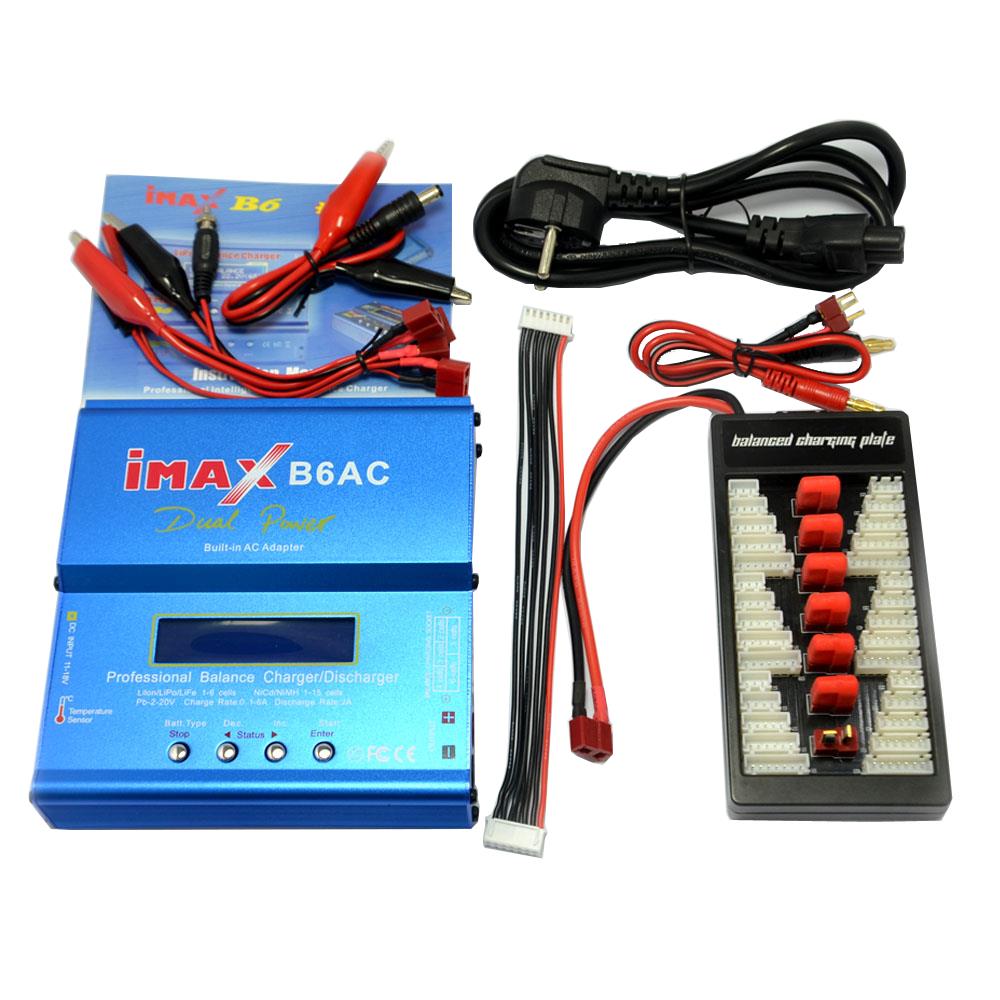iMAX B6AC 80W 6A Dual Balance Charger Discharger With XT60 T Plug Parallel Charging Power Adapter Board 2