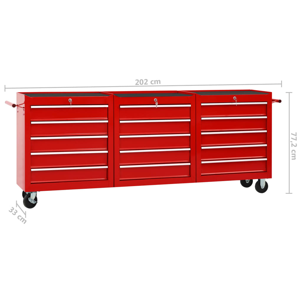 Find Tool trolley with 15 drawers steel red for Sale on Gipsybee.com with cryptocurrencies