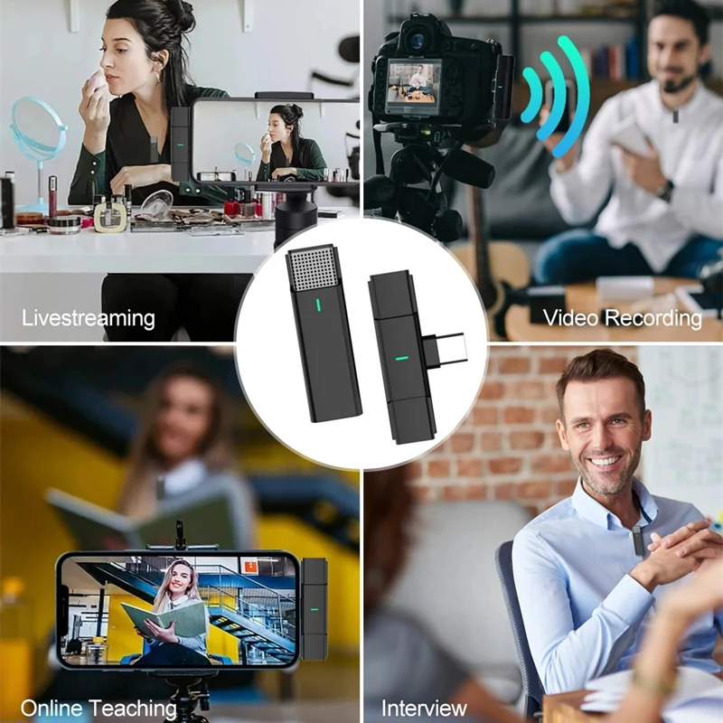 Find Bakeey EP033A Wireless Lavalier Microphone with Charging Compartment 2 4GHz 300m Range Mic for Recording Vlog Youtube Live for Sale on Gipsybee.com
