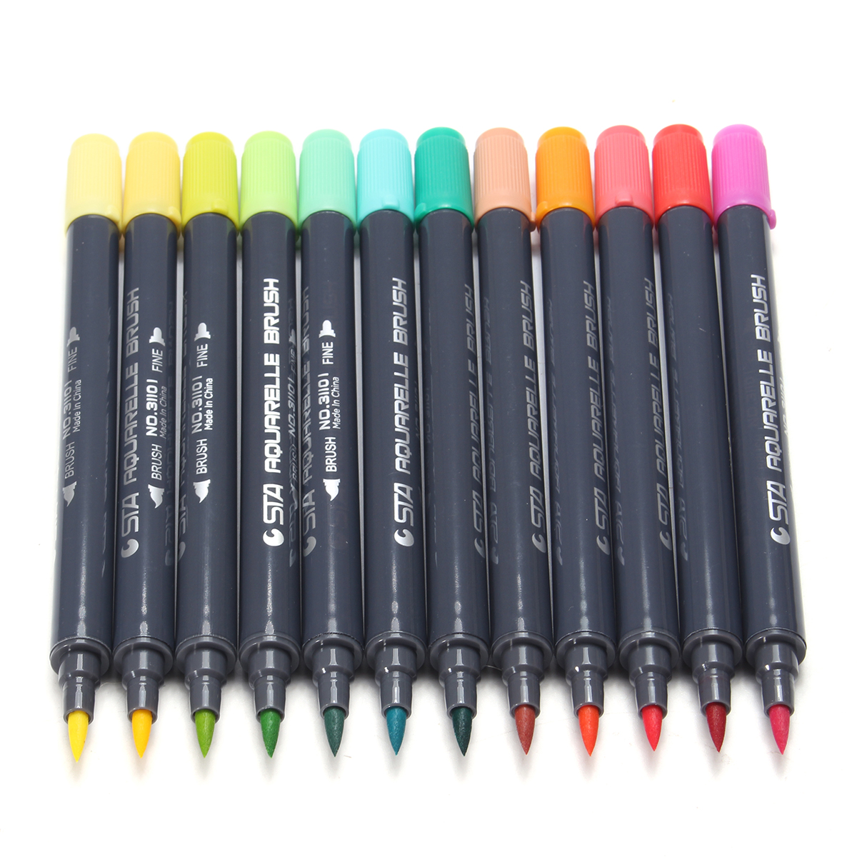 STA 24/36 color 3110 watercolor pen mark pen soft head double-headed watercolor paint pen ink pen—6