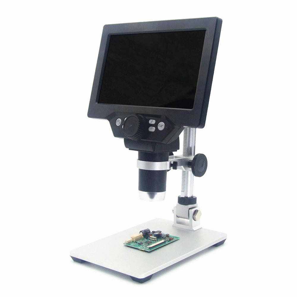 G1200 Microscopio Digitale con Monitor da 7 pollici a colori -1200X 12MP Lente di amplificazione continua con supporto in alluminio 8
