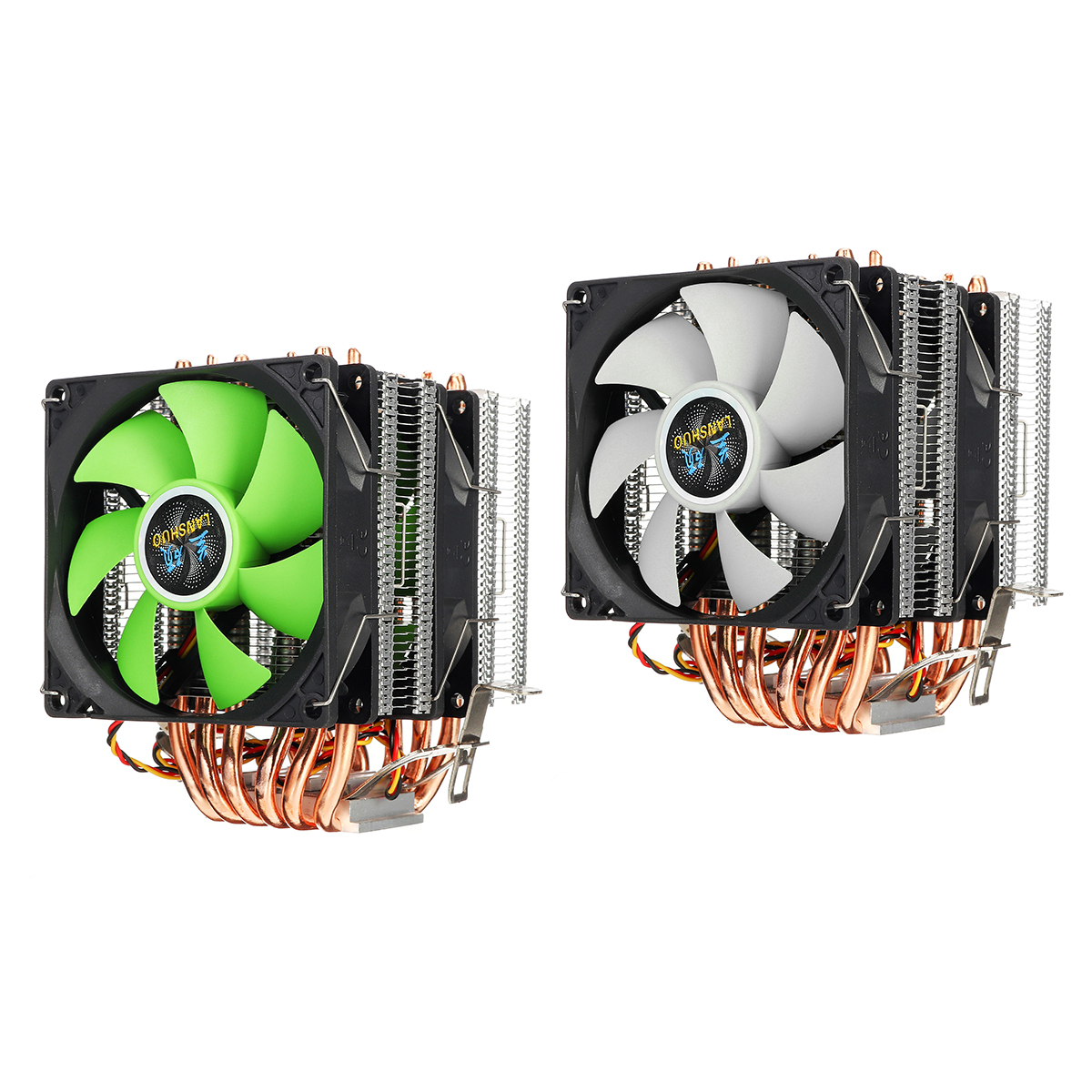 Aurora 3 Pin Double Fan 6 Copper Tube Dual Tower CPU Cooling Fan Cooler Heatsink for Intel AMD 1