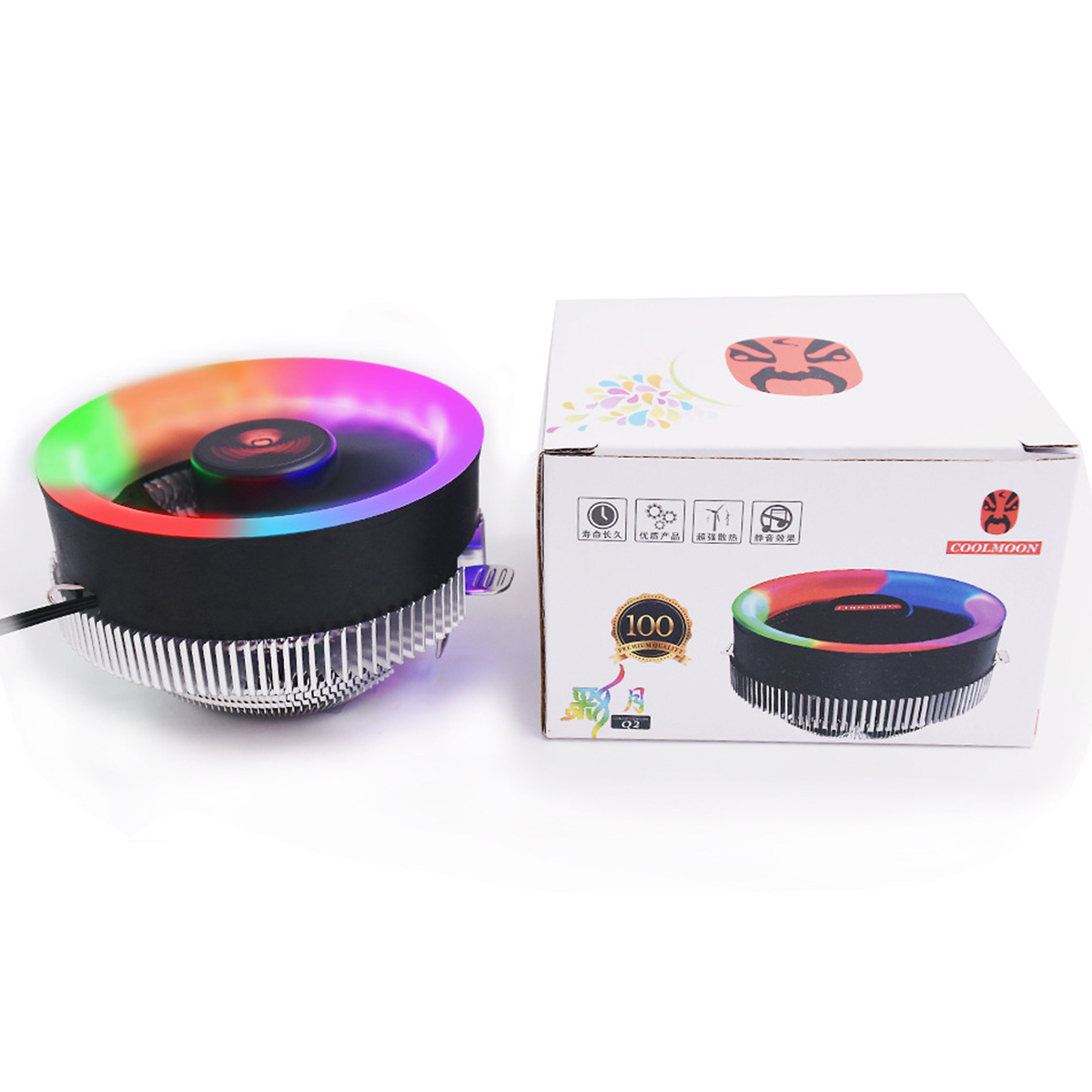 Find Coolmoon LED CPU Cooling Fan For Intel 775/1156 for AMD AM2 AM2 AM3 AM3 for Sale on Gipsybee.com with cryptocurrencies