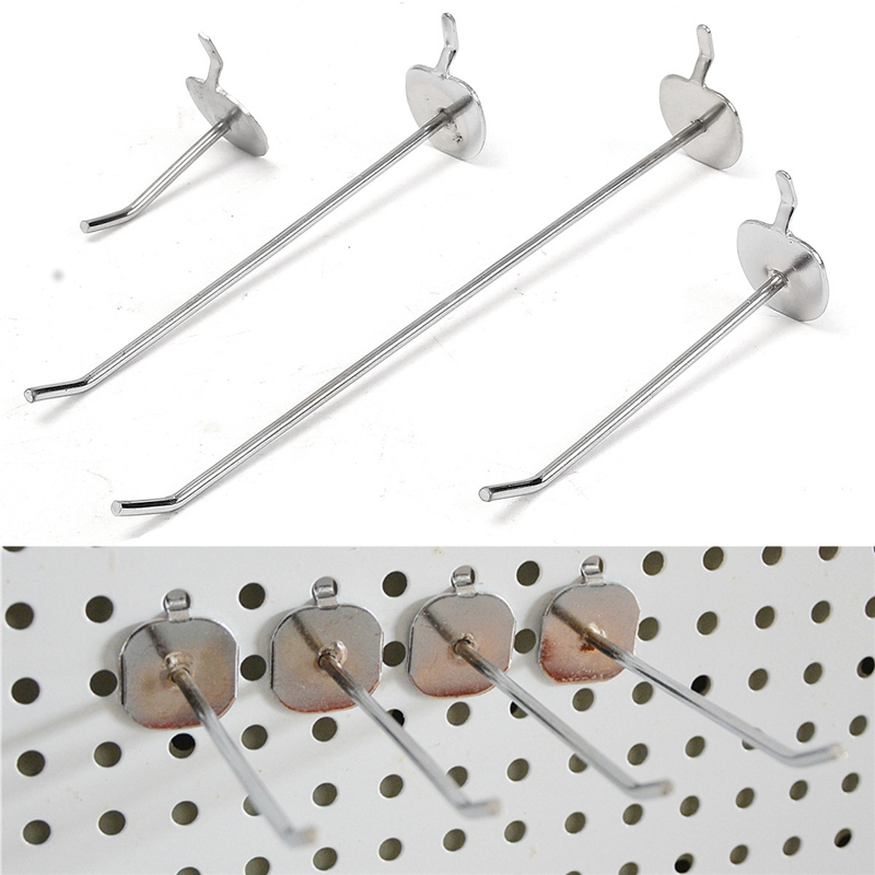 Find 50/100/150/200mm Universal Pegboard Single Hole Hooks Chrome Home Kitchen Bathroom Tools Silver Iron Pegboard Hooks for Sale on Gipsybee.com with cryptocurrencies