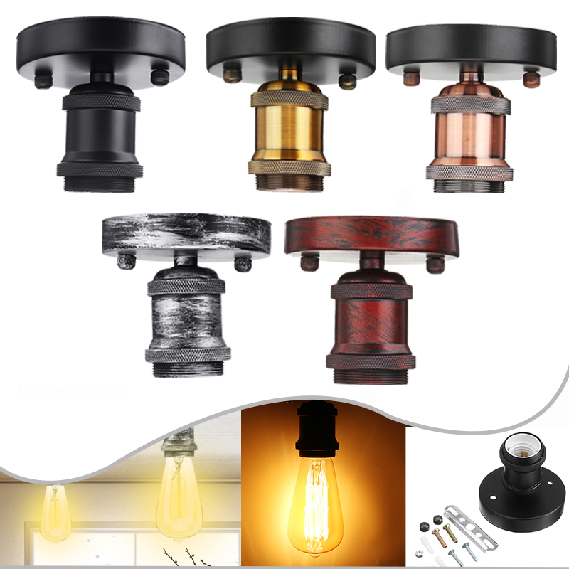 Find E27 Industrial Vintage Bulb Adapter Wall Ceiling Pendant Light Socket Holder Lamp Screw AC110-220V for Sale on Gipsybee.com with cryptocurrencies