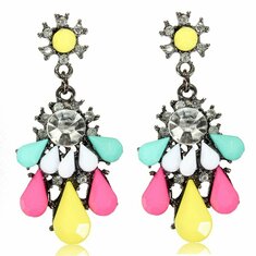 Crystal Rhinestone Resin Drop Dangle Earrings Women Jewelry