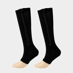 1 Pair Zipper Compression Socks Anti-slip Sport Socks for Varicose Vein Prevention Improved Circulation Varicose Edema