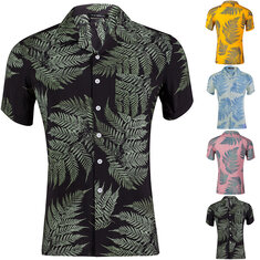 Erkek Plaj Gömlek Hawaiian Tatil Kısa Kollu Nefes Baggy Fantezi Outdoor Kampçılık Yürüyüş Plaj