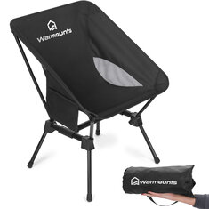 2 Adet WARMOUNTS Taşınabilir Kamp Sandalyesi, 400LBS Katlanabilir Sırt Çantası Sandalye Yan Cep Taşıma Çantası, Piknik Yürüyüş Balıkçılık için Ultralight Kompakt Plaj Sandalyesi
