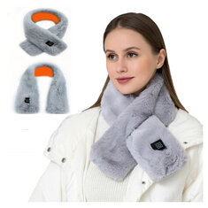 Heating Plush Scarf Adjustable Temperature Electric Heated Scarf Washable Neck Pain Relief Cross Neck Scarf