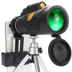 Telescópio monocular poderoso 12x50 HD com tripé e suporte para telefone para caça, camping e viagens.