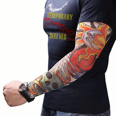 Hombres Mujeres Mangas de Brazo de Tatuaje de Nylon Elásticas Frescas Protección Solar UV para Ciclismo, Pesca, Escalada