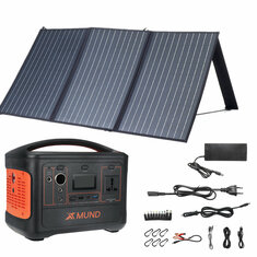 XMUND 600W 153600mAh Energía Stación Set con 100W 18V Panel solar de carga para al aire libre cámping Dispositivos de alimentación
