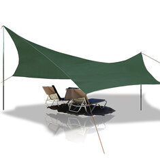 Gracosy 275*275cm Camping Tarp Κατασκευασμένο από 420D Oxford Cloth Sunshade UV Protection Ελαφρύ καταφύγιο με 6 καρφιά αλουμινίου και 6 κομμάτια σχοινί πόρπης 3m