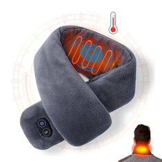 TENGOO Electric Heating Scarf 3 Gears Heating 4 Modes Massage Ajustable Winter Warm USB Rechargeable Neckerchief Plush Collar