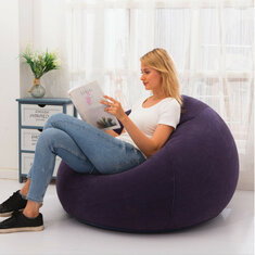 110x85cm Large Inflatable Chair Bean Bag PVC Indoor/Outdoor Garden Furniture Lounge Adult Lazy Sofa No Filler Folding Bed