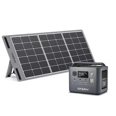 [USA Direct] อะเฟรี P010 800W 512Wh LiFePO4 สถานีพลังงานพกพา +1* แผงพลังงานแสงอาทิตย์ S100 100W UPS ไฟฟ้าพลังงานแสงอาทิตย์แบบสมบูรณ์ มีคลื่นซายน์แท้ โรงเก็บพลังงานเคมประจำตัว เรือพายุ บ้านฉุกเฉิน เครื่องสำรองจ่ายไฟพกพาสหัสอเมริกา