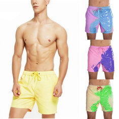 Kleurveranderende strandshorts voor mannen om te zwemmen en surfen, snel drogende shorts.