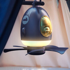 IPRee® Mini Deckenventilator Licht 4 Modi Verstellbarer hängender Zeltventilator 3 Gang LED Lampe für Campingreisen im Freien
