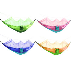 Outdoor Mosquito Net Double Hammock Hanging Swing Bed Parachute Nylon For Camping Travel