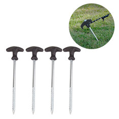 4 Pcs Tent Nails Outdoor Camping Sunshade Spiral Pegs Portable Windproof Tent Accessories