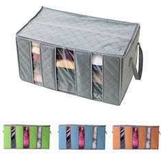 Aufbewahrungstasche für Kleidung und Bettdecken aus Vliesstoff in der Größe 60x35x35 cm, staub- und feuchtigkeitsgeschützt mit Reißverschluss.