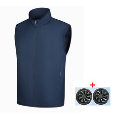 TENGOO légkondicionálós ruházat vest 3 sebességű szélsebességgel, napvédelemmel, USB töltéssel, folyamatos hűtődzseki két ventilátorral a nyári magas hőmérsékletű működéshez