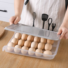 Contenitore per uova da cucina impilabile e portatile con griglia, capacità per 18 uova, antipolvere e per congelatore