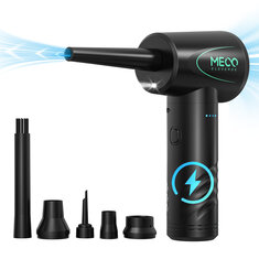 MECO ELEVERDE Compressed Air Duster, Air Blower with LED Light, 3-Gear to 100000RPM, Electric Air Duster for PC/Keyboard Cleaner, Reusable Cordless Air Duster