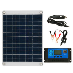 20W 12V / 5V Kit de painel solar policristalino Bateria Carregador de painel solar portátil para carro barco furgão