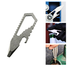 TITANER 4-in-1 EDC Mini Multitools Pocket Keychain Wrench Slotted Screwdriver Bottle Opener Portable Outdoor Camping Climbing