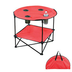 600D холст Пляжный стол складной легкий стол 4 подстаканника портативный пикник Кемпинг стол с местом для хранения Сумка
