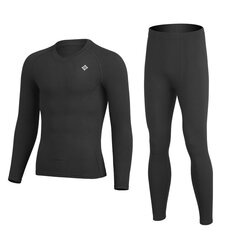 XINTOWN Motorcycle Thermal Underwear Set Men's Skiing Winter Warm Base Layers Tight Round Neck Long Johns Tops & Pants Set