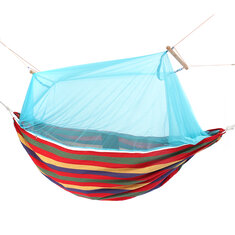 Balanço portátil ao ar livre com rede para acampamento no pátio e cama na árvore suspensa com rede mosquiteira